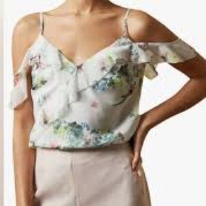Ted Baker Floral Cold-Shoulder Blouse
